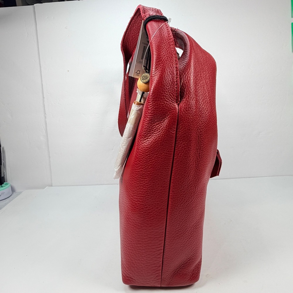NEW The Sak Women Large Huntley Leather Crimson Red Hobo Bag Crochet Bead 108601 - Picture 14 of 16